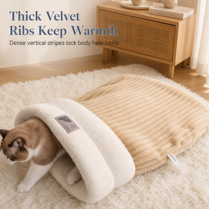 🔥⏰50% DE RÉDUCTION 🐱 Nid chat fermé épais chaud, peluche douce, parfait pour l’automne et l’hiver ❄️