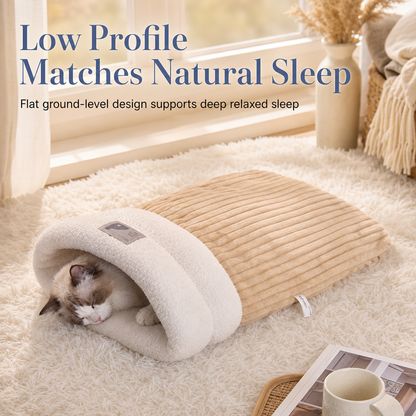 🔥⏰50% DE RÉDUCTION 🐱 Nid chat fermé épais chaud, peluche douce, parfait pour l’automne et l’hiver ❄️
