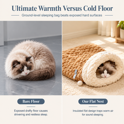 🔥⏰50% DE RÉDUCTION 🐱 Nid chat fermé épais chaud, peluche douce, parfait pour l’automne et l’hiver ❄️
