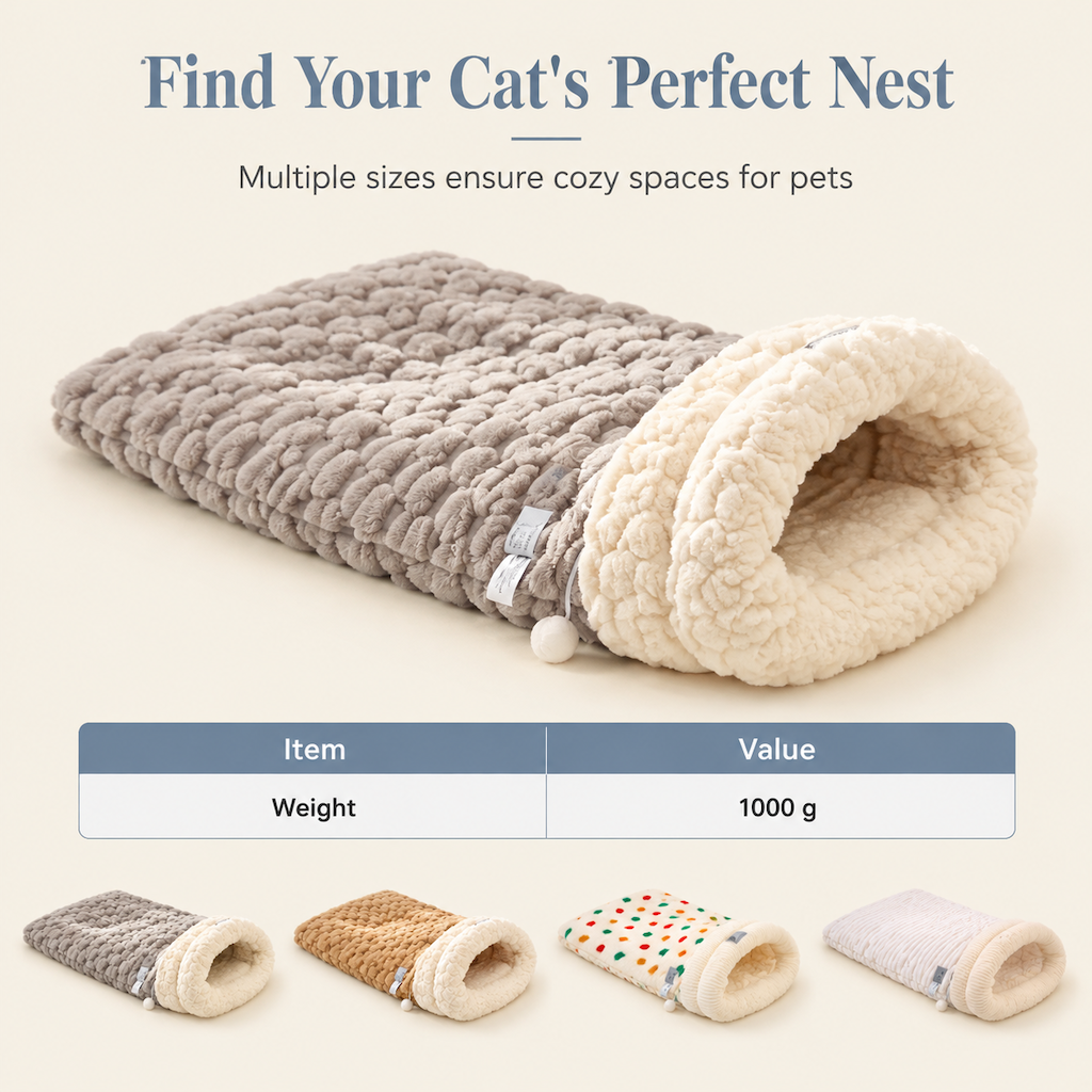 🔥⏰50% DE RÉDUCTION 🐱 Nid chat fermé épais chaud, peluche douce, parfait pour l’automne et l’hiver ❄️