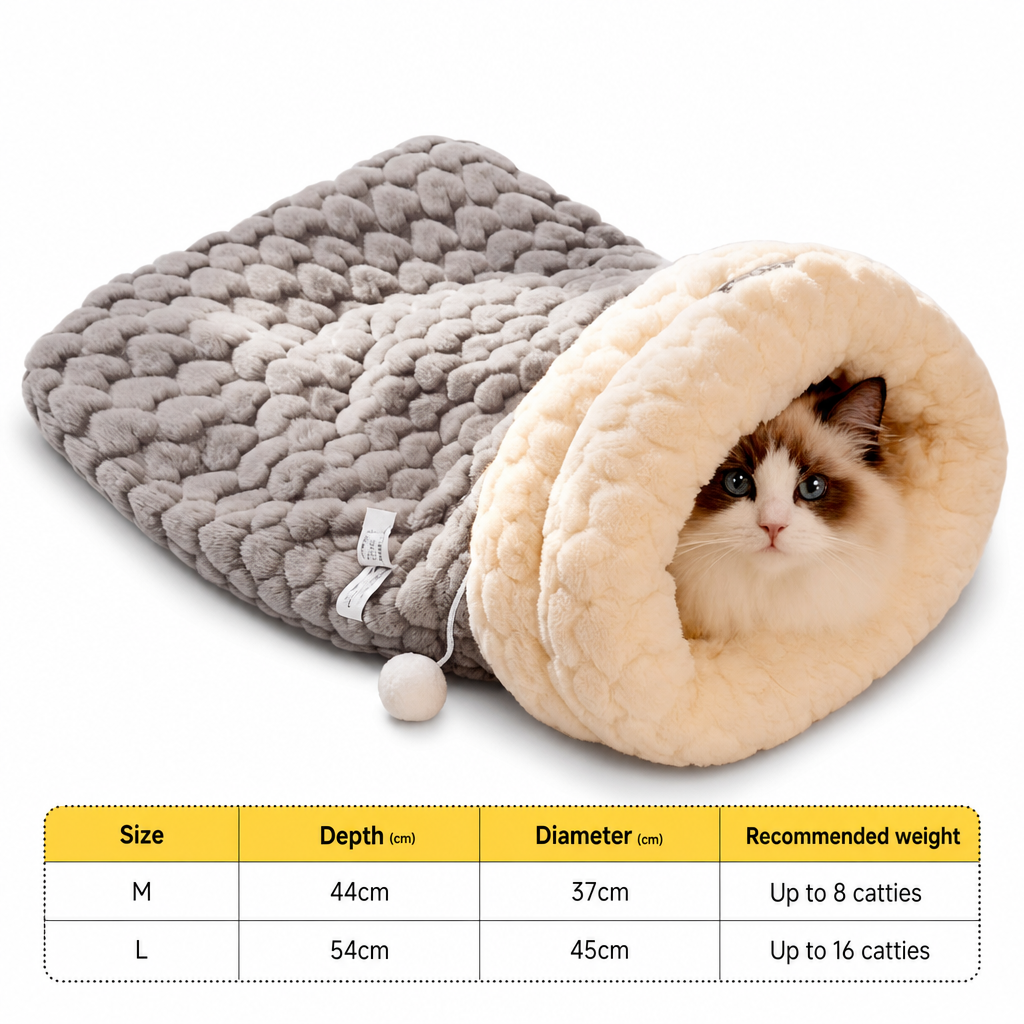 🔥⏰50% DE RÉDUCTION 🐱 Nid chat fermé épais chaud, peluche douce, parfait pour l’automne et l’hiver ❄️