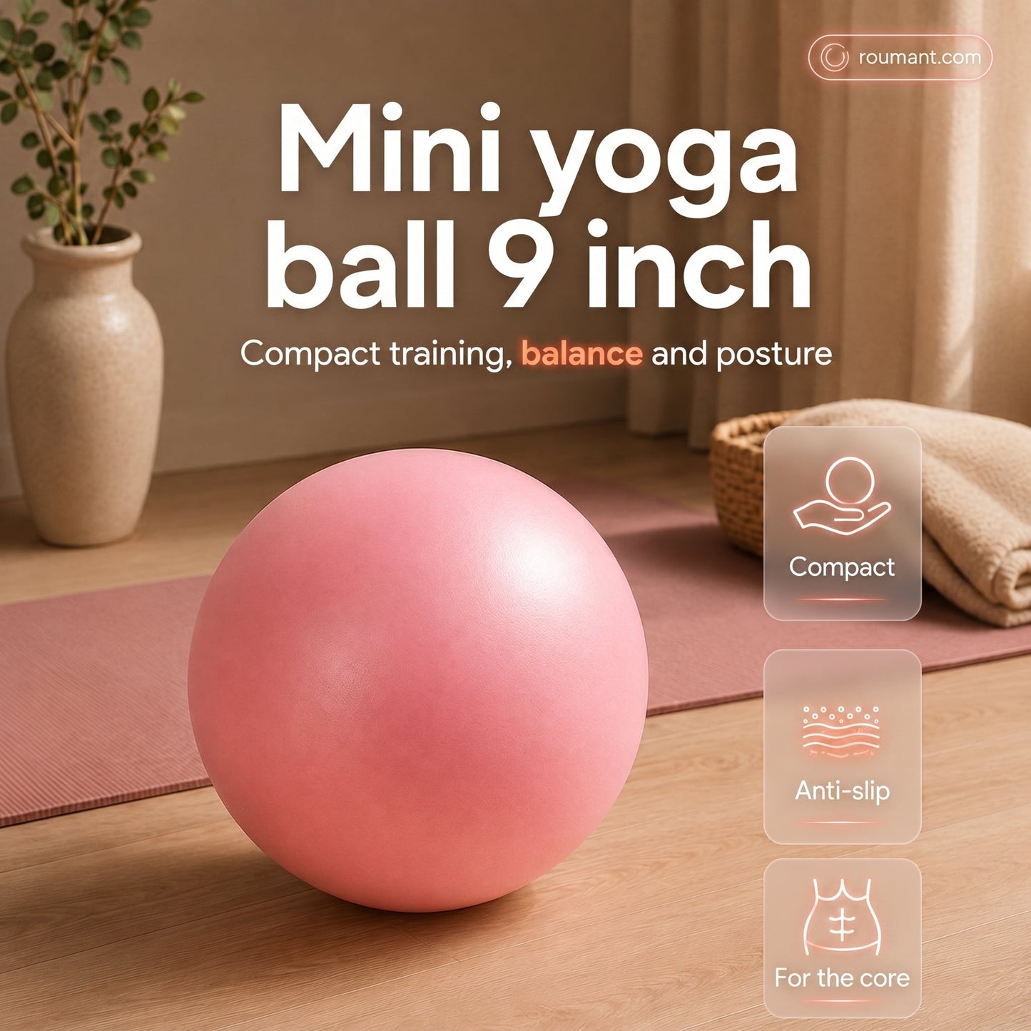 🤸‍♀️ 50% de réduction ! ⚽ Ballon Pilates 9 Pouces – Anti-Éclatement, Pompe Incluse & Idéal pour Fitness 📦💪