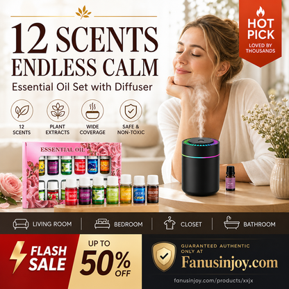 🔥 Offre limitée –50 % ! 🎁🌺 Une senteur fraîche qui égaie votre humeur ! 🌷 Coffret de 12 huiles essentielles hydrosolubles