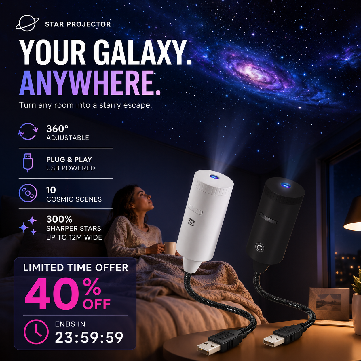 ✨ Projecteur d’étoiles HD – Branchez et jouez 🥳 Plus de 50 000 utilisateurs satisfaits