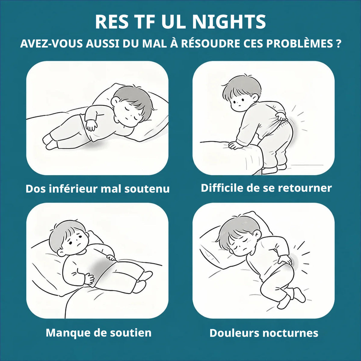 Oreiller ergonomique de soutien lombaire enveloppant